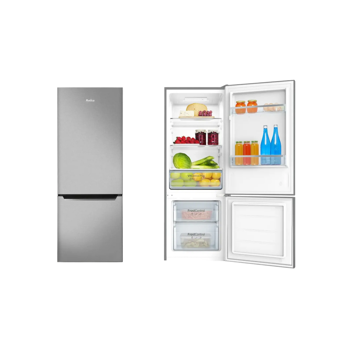 Lodówka wolnostojąca Amica FK244.4X(E) Slim 144cm.