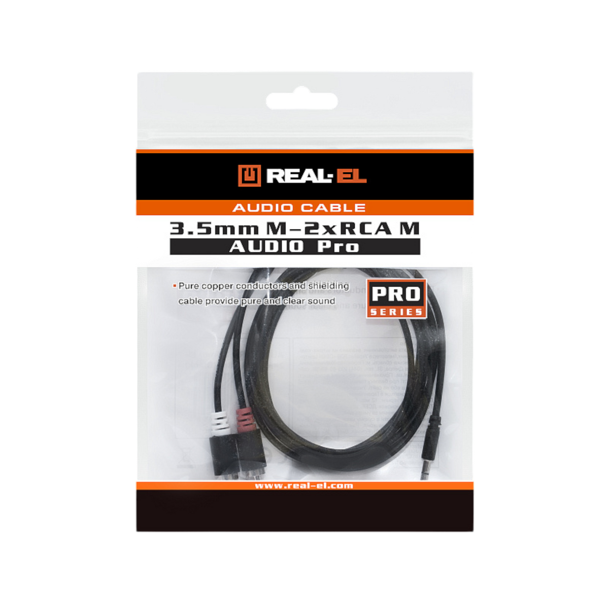 Kabel REAL-EL Audio Pro 3.5mm M - 2xRCA M 1.8m.
