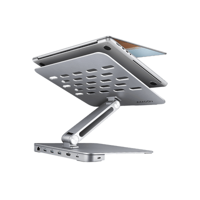 Stojak na laptopa z stacją dokującą AXAGON HMC-STND USB-C 7w1 Power Delivery 100 W.