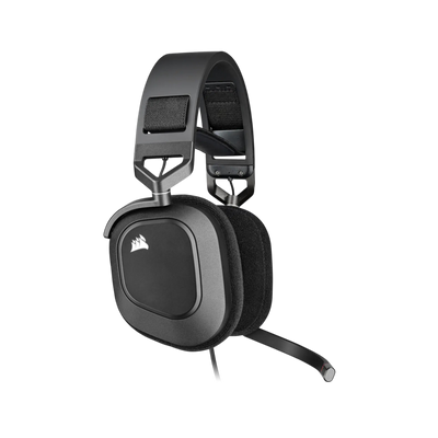 Słuchawki gamingowe przewodowe nauszne Corsair HS80 RGB USB Carbon.
