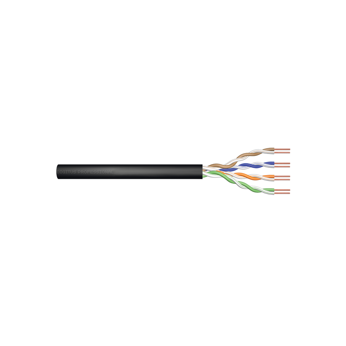 Kabel sieciowy Digitus U/UTP Kat.5e PE Drut AWG 24/1 Zewnętrzny Żelowany 305m Czarny.