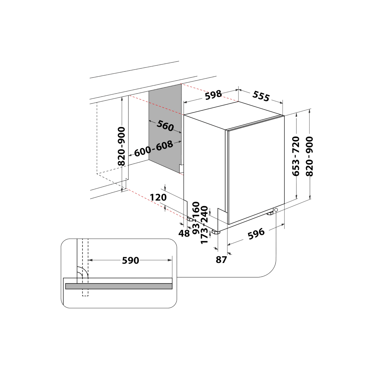 Zmywarka do zabudowy Indesit D2I HD524 A 60cm.