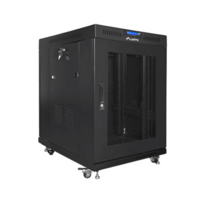 Szafa rack Lanberg 19" 15U 800x1000mm stojąca LCD V2 Drzwi perforowane Czarny.