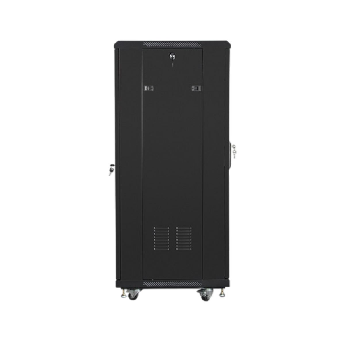 Szafa rack Lanberg 19" 27U 600x600mm stojąca Drzwi szklane Czarny.