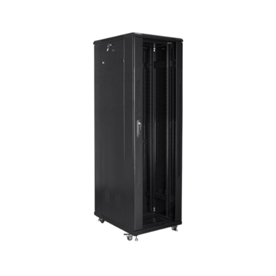 Szafa rack Lanberg 19" 42U 600x1000mm stojąca Drzwi szklane Czarny.