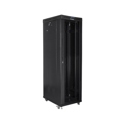 Szafa rack Lanberg 19" 42U 600x1000mm stojąca LCD V2 Drzwi szklane Czarny.