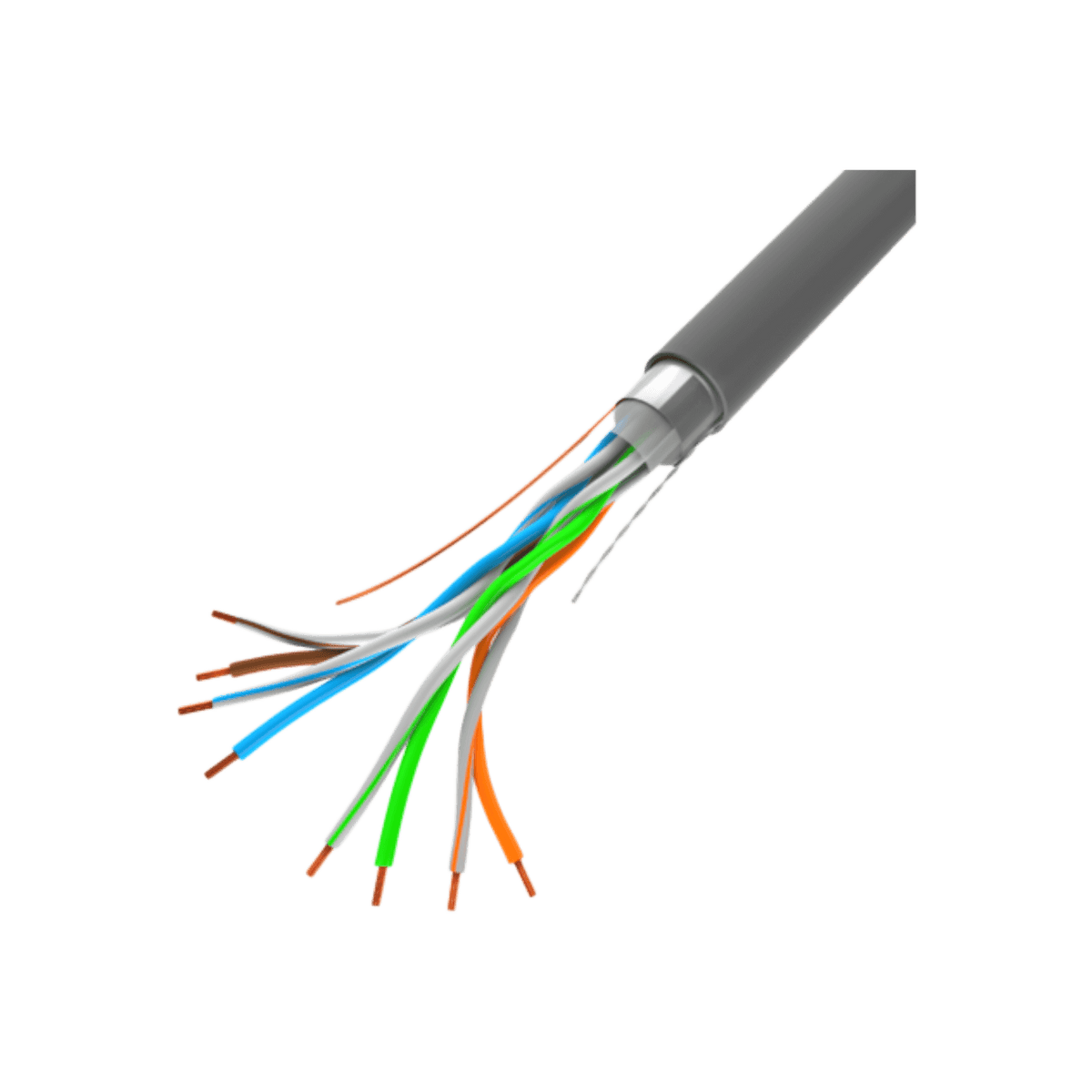 Kabel sieciowy LAN Lanberg FTP Kat.5e Drut CU Fluke Passed CPR 305m Szary.