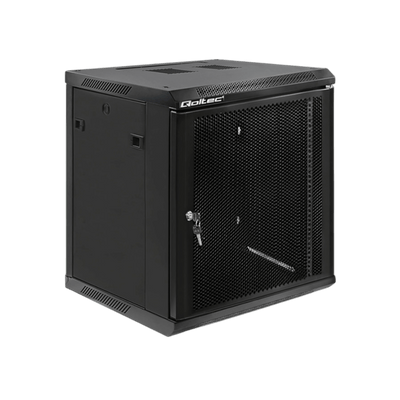 Szafa rack Qoltec 19" 12U 600x635x600mm wisząca Drzwi perforowane Czarny.