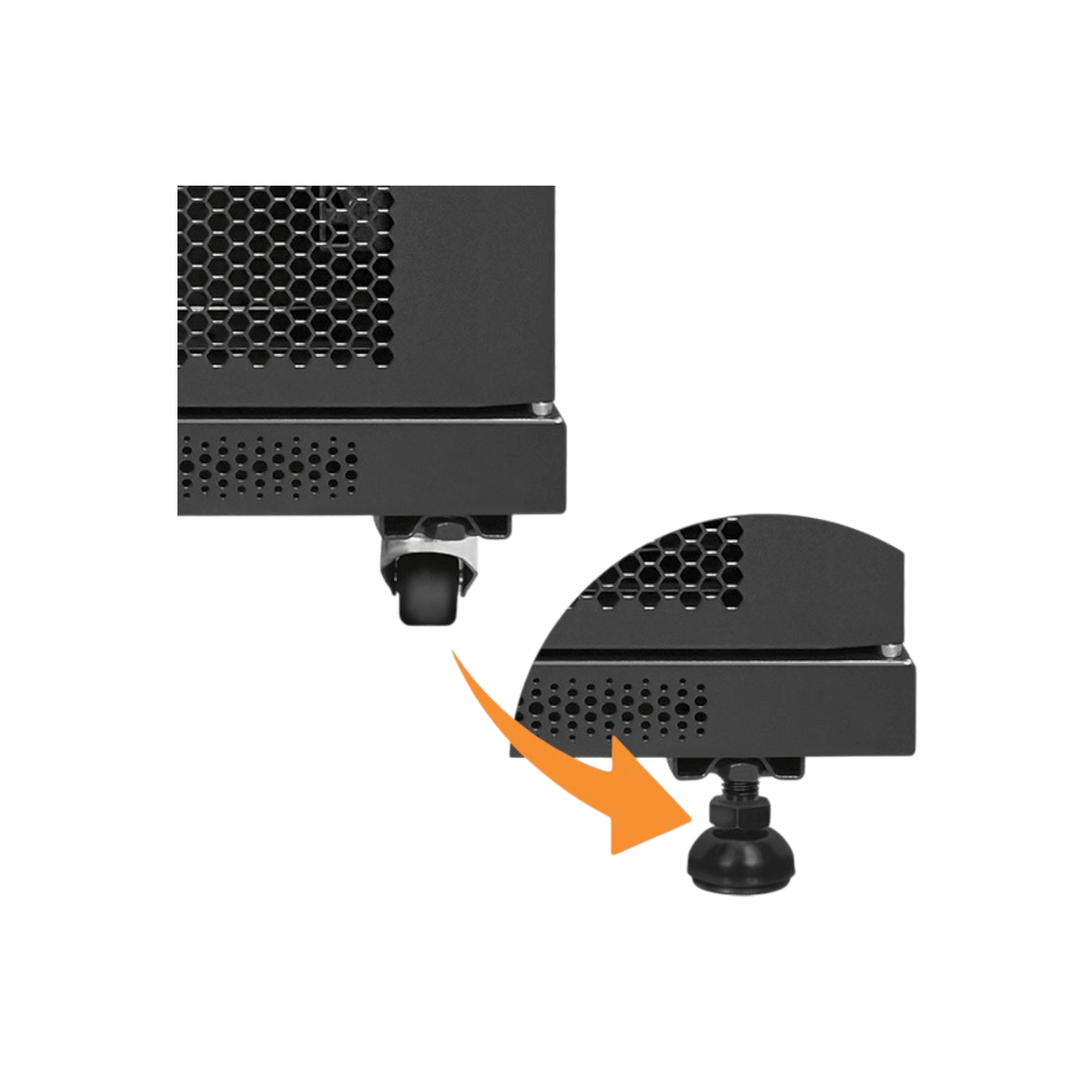 Szafa rack Qoltec 19" 15U 600x855x600mm stojąca Drzwi perforowane Czarny.