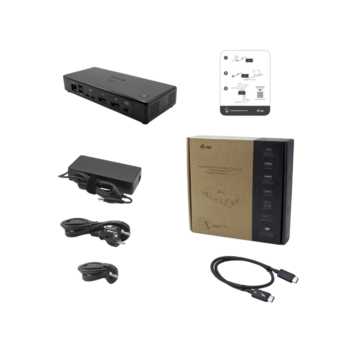 Stacja dokująca i-tec Thunderbolt 3 / USB-C Dual DisplayPort 4K Docking Station + Power Delivery 85W.