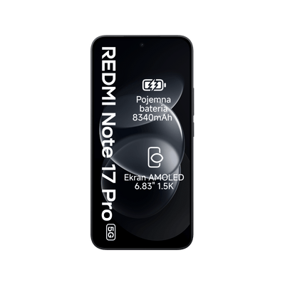 Smartfon Redmi Note 17 Pro 5G Czarny Front
