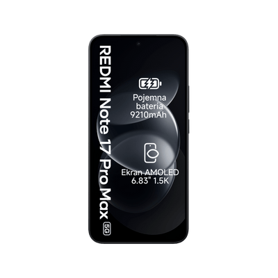 Smartfon Redmi Note 17 Pro Max 5G Czarny Front