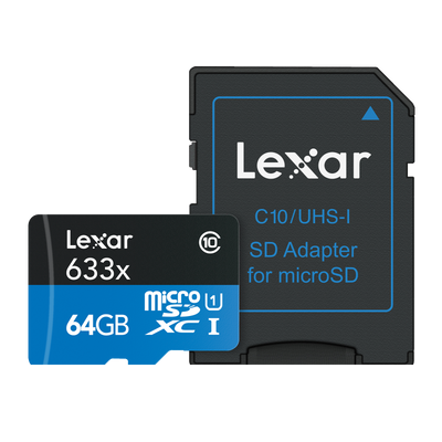 Karta pamięci Lexar microSDXC UHS-I Card + Adapter.