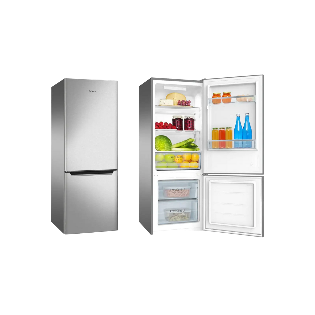 Lodówka wolnostojąca Amica FK244.4X(E) Slim 144cm.