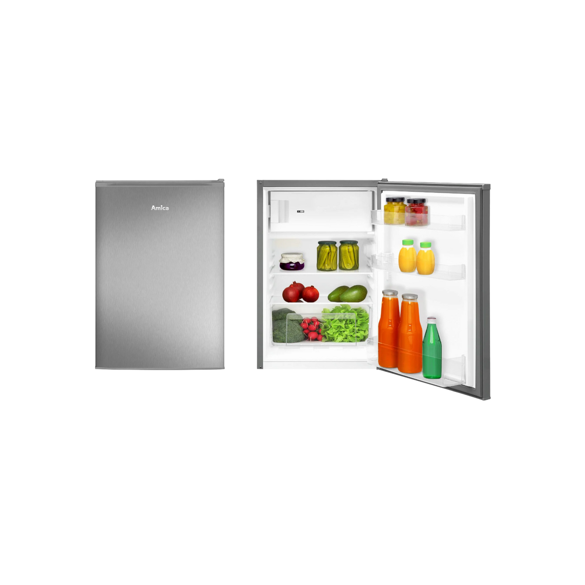 Lodówka wolnostojąca Amica FM140.4X Slim 84cm.