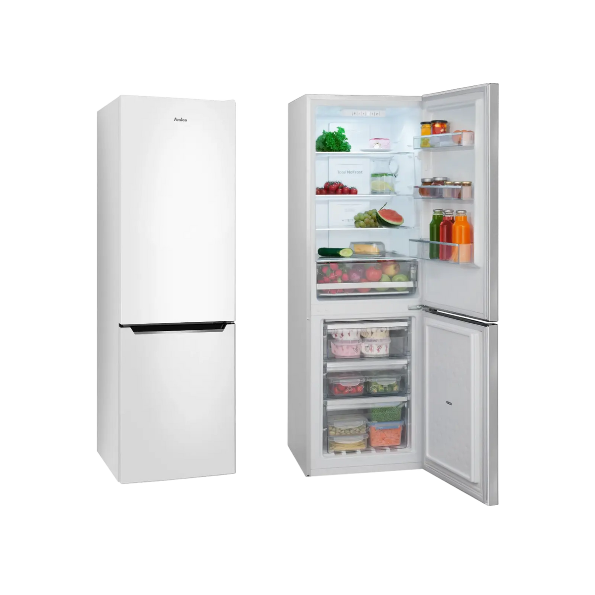 Lodówka wolnostojąca Amica FK2695.2FT(E) No Frost Slim 171cm.