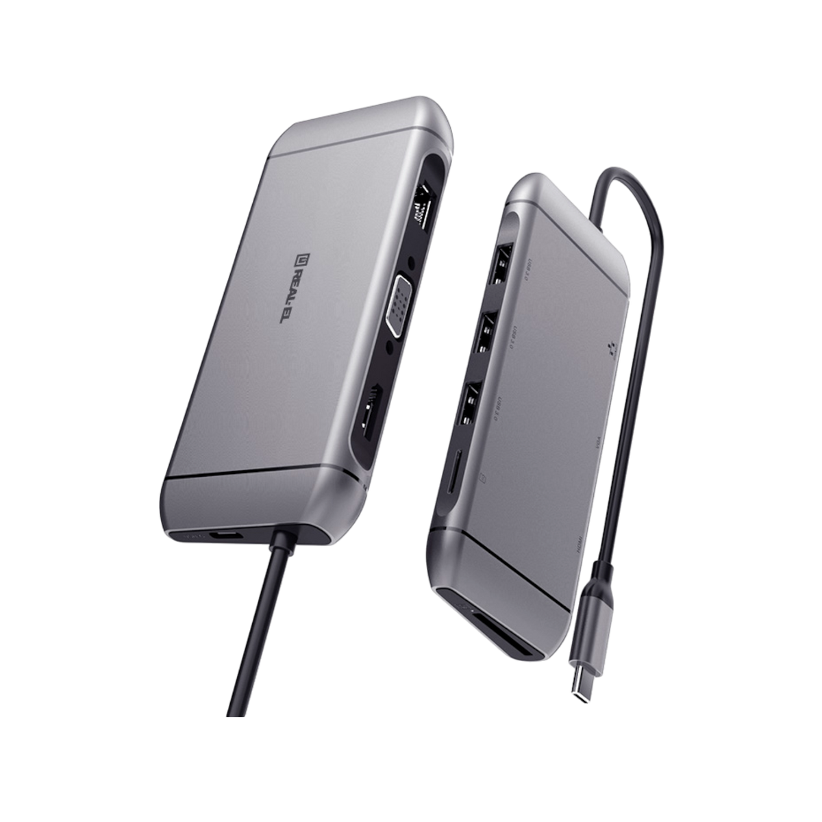 Wielofunkcyjna stacja dokująca REAL-EL CQ-900 USB-C.