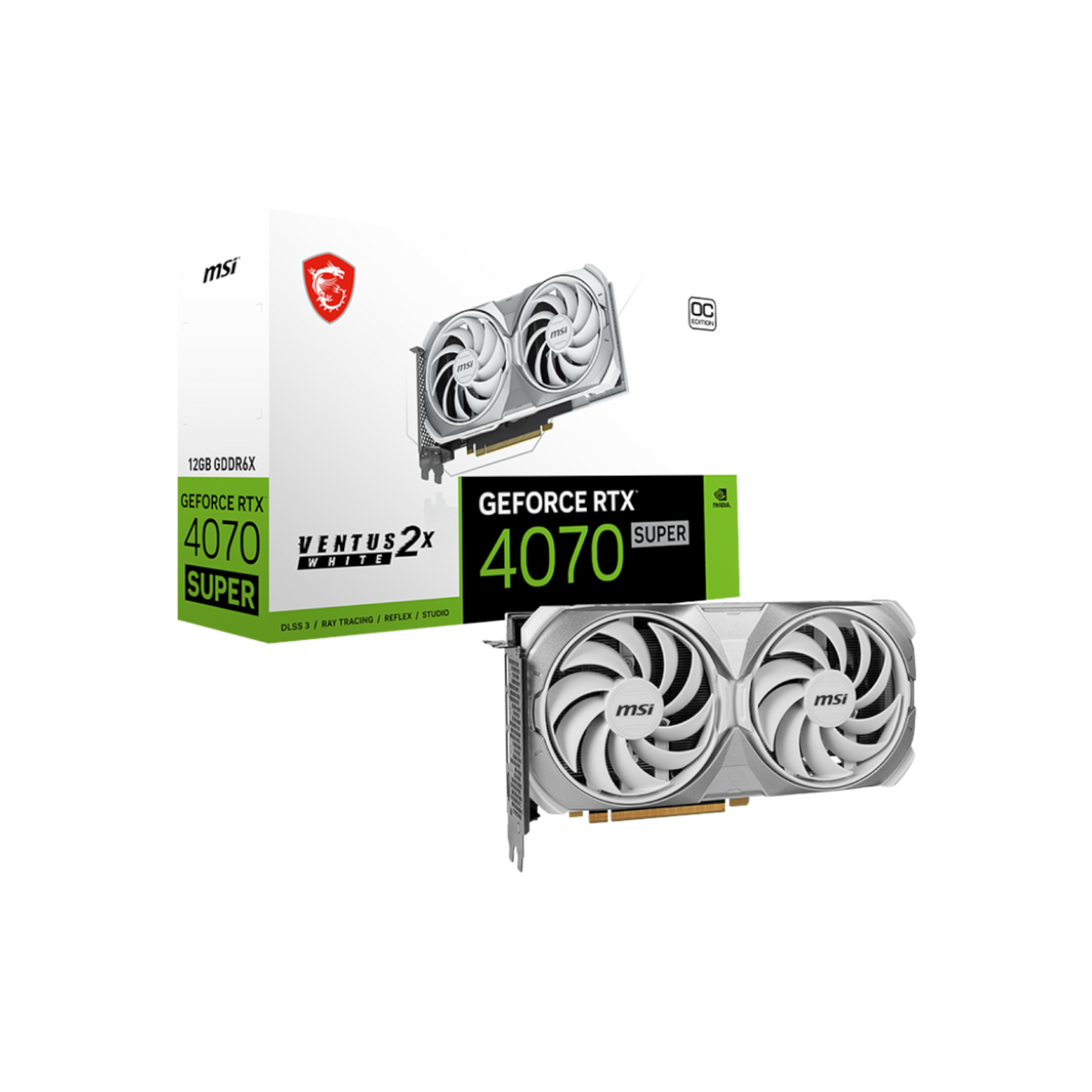 Karta graficzna MSI GeForce RTX 4070 SUPER VENTUS 2X WHITE OC 12GB GDDRX6.