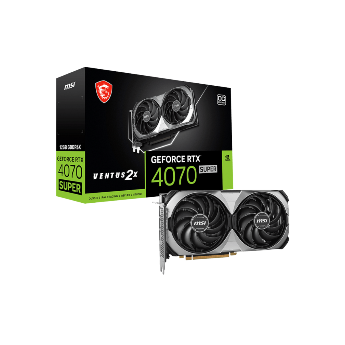 Karta graficzna MSI GeForce RTX 4070 SUPER VENTUS 2X OC 12GB GDDRX6.