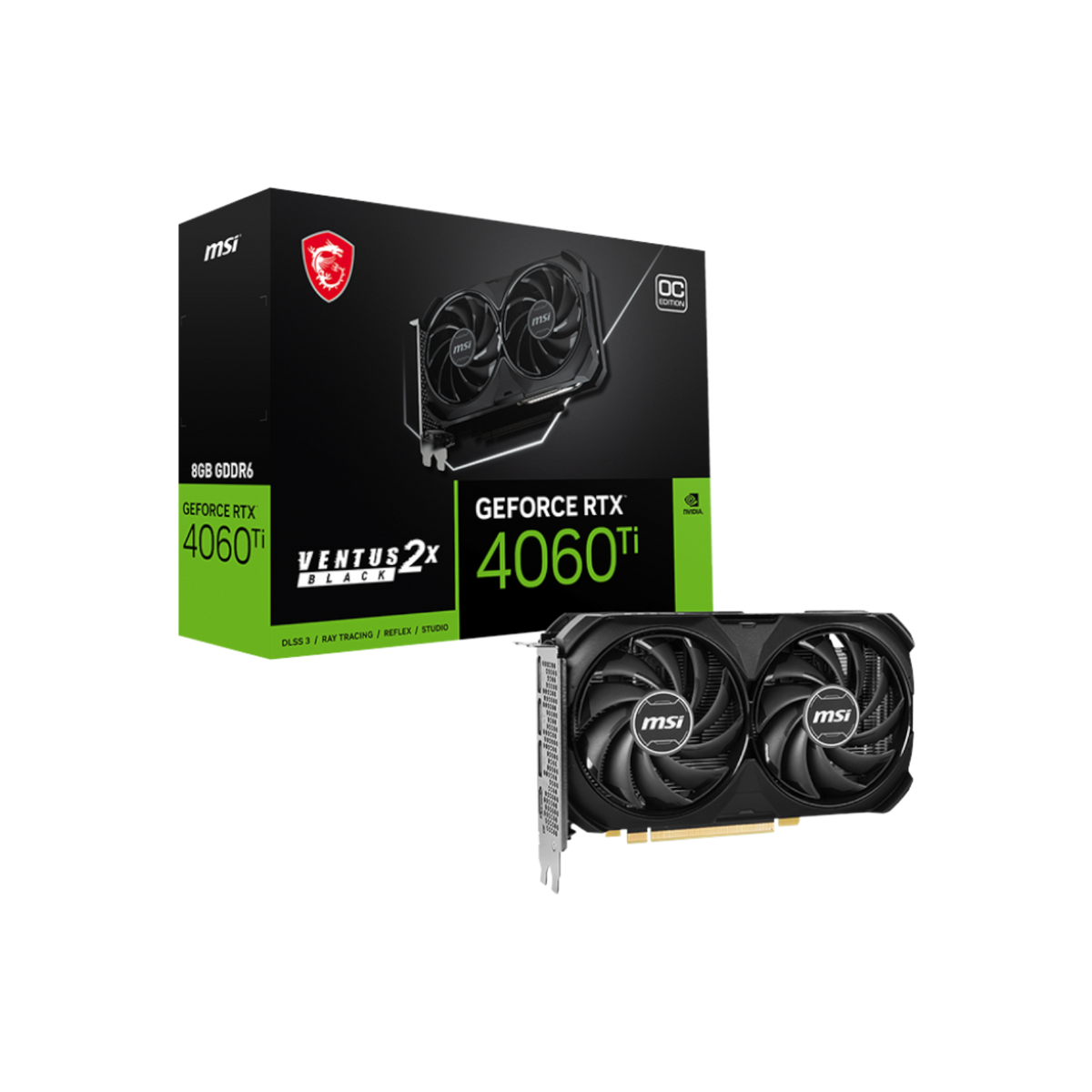 Karta graficzna MSI GeForce RTX 4060 Ti VENTUS 2X BLACK OC 8GB GDDR6.