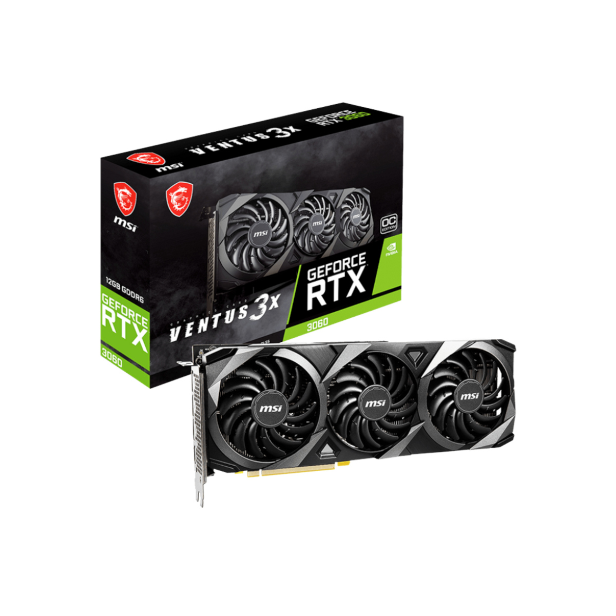 Karta graficzna MSI GeForce RTX 3060 VENTUS 3X OC 12GB GDDR6.