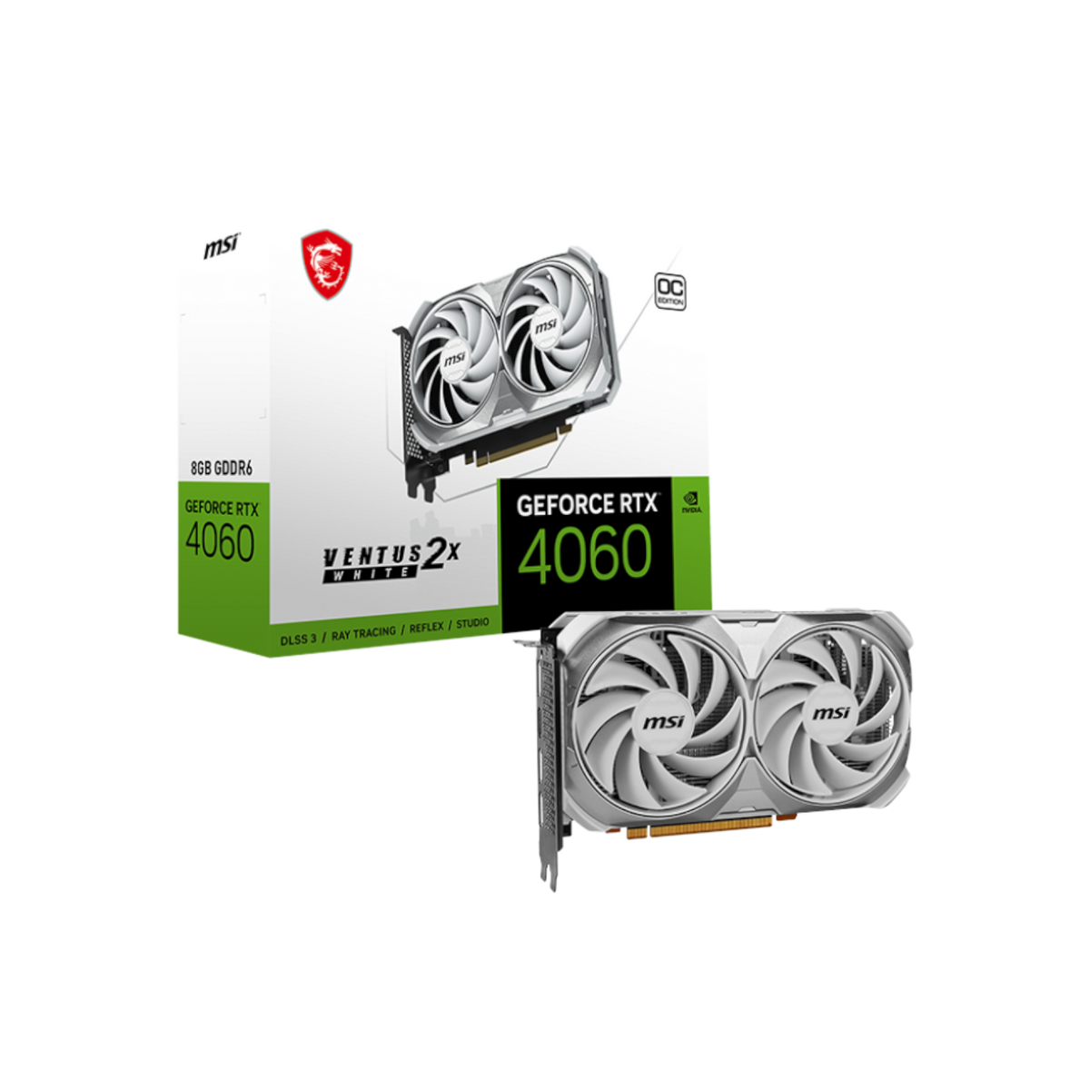 Karta graficzna MSI GeForce RTX 4060 VENTUS 2X WHITE OC 8GB GDDR6.