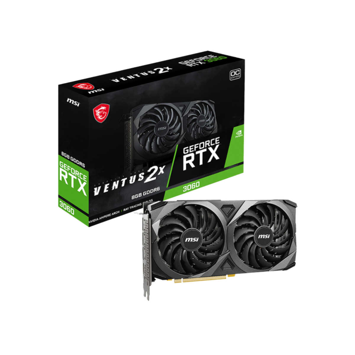 Karta graficzna MSI GeForce RTX 3060 VENTUS 2X OC 8GB GDDR6.