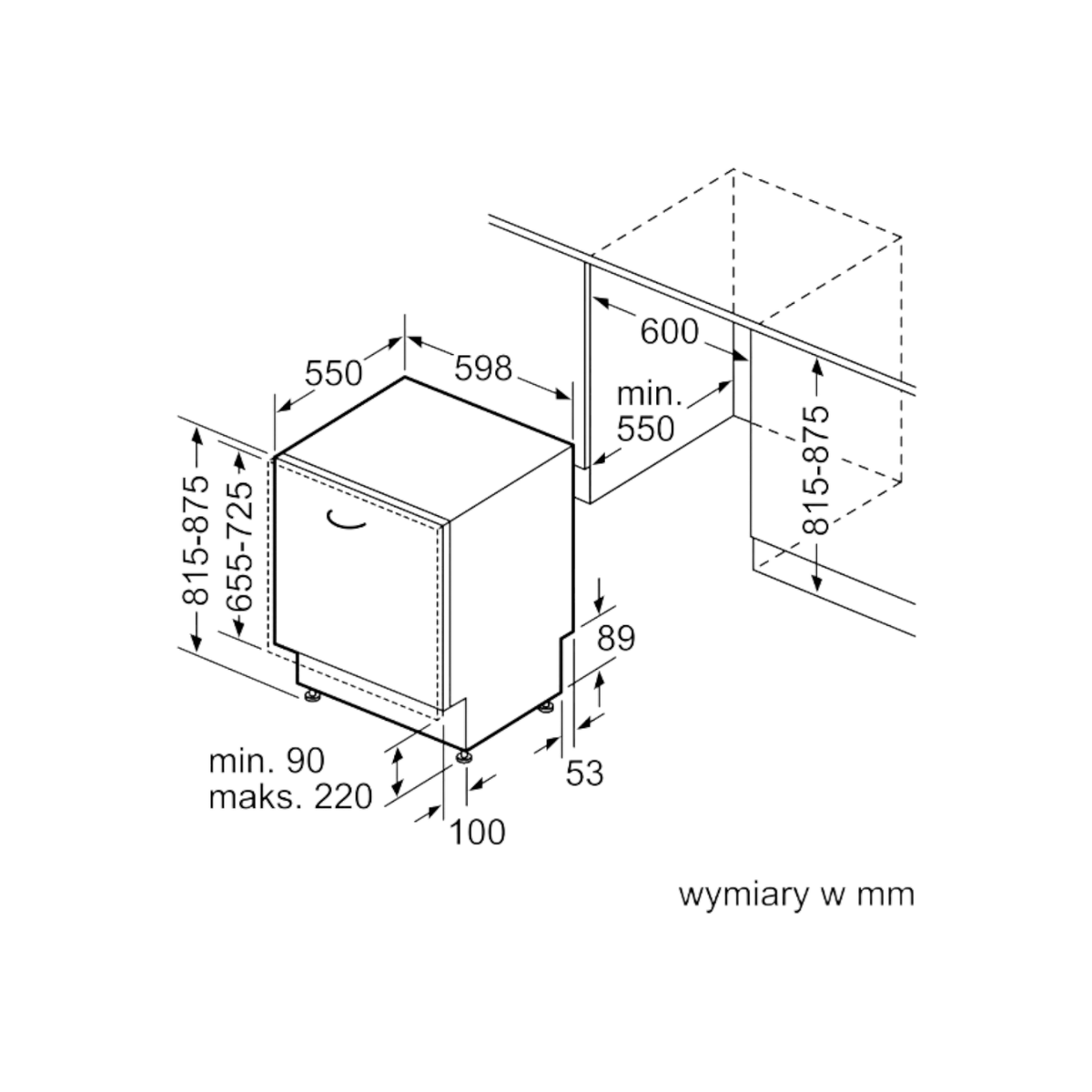 Zmywarka do zabudowy Bosch SMV2ITX16E 60cm.