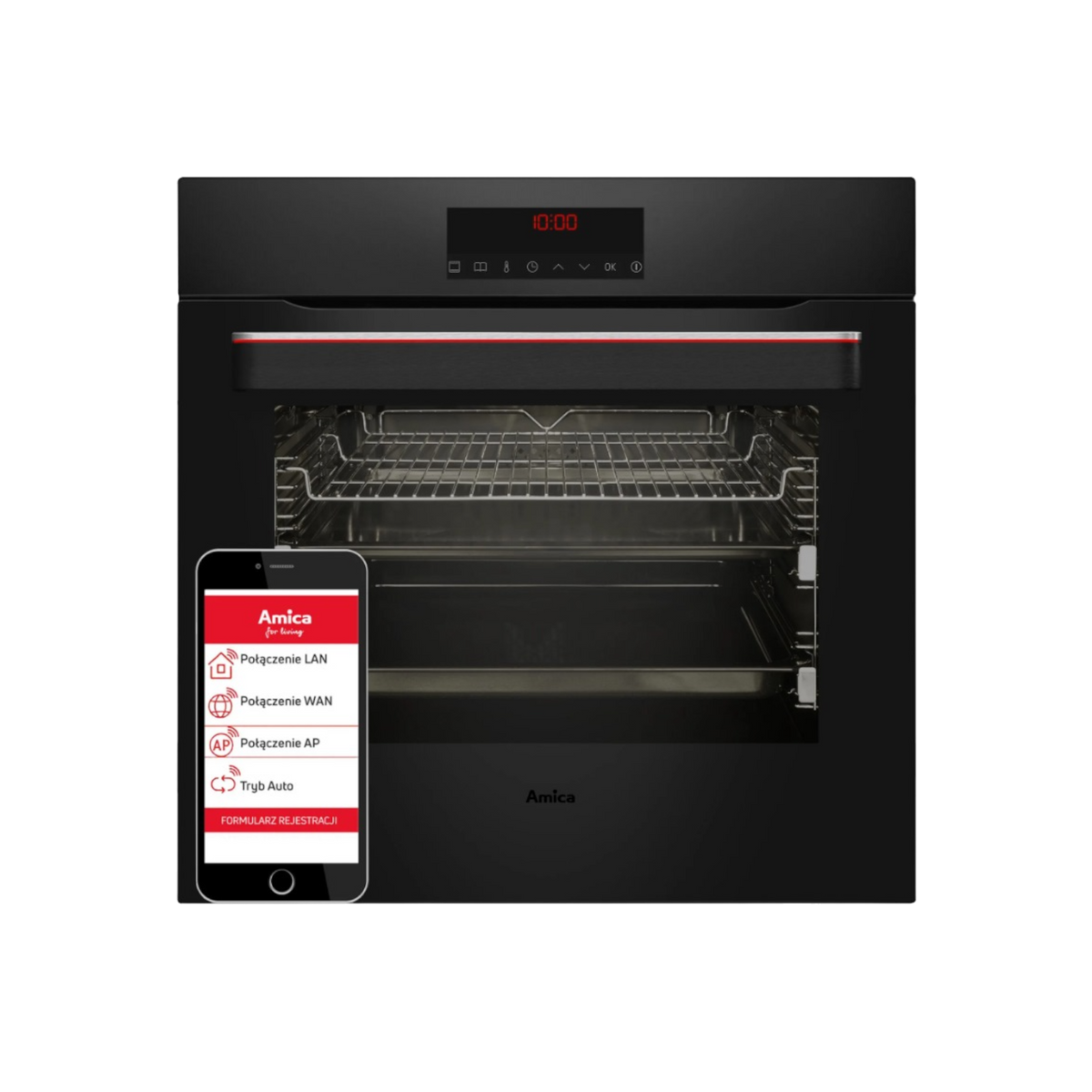 Piekarnik do zabudowy Amica ED57634BA+ Q-TYPE WiFi.