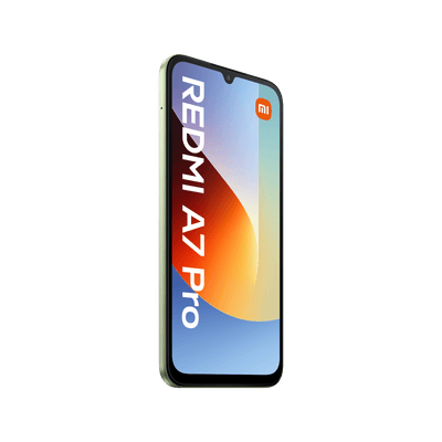 Smartfon Redmi A7 Pro Zielony Przedni, lewy bok