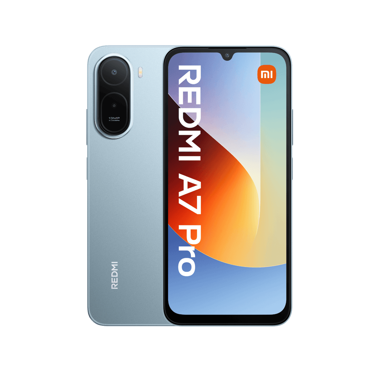 Smartfon Redmi A7 Pro Niebieski przednia i tylna obudowa