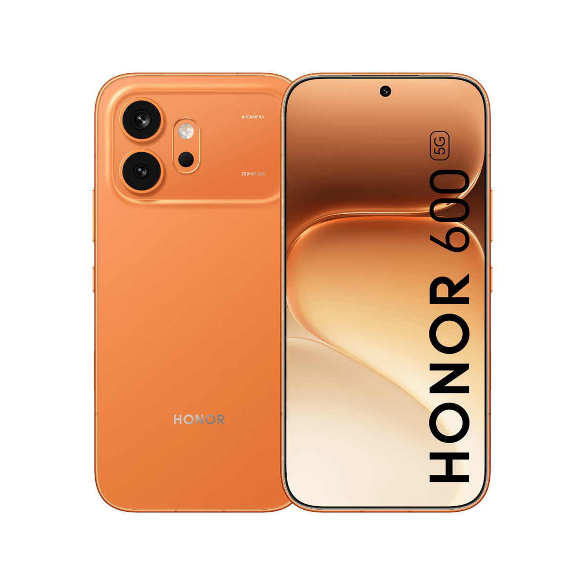 Smartfon HONOR 600 Orange Front and Back