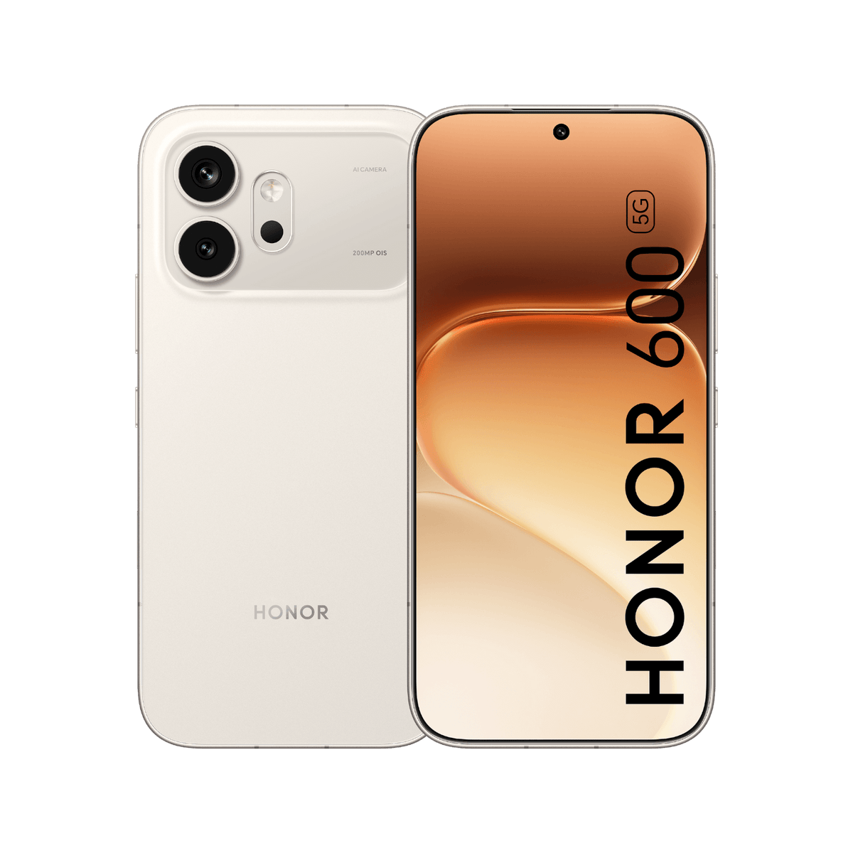 Smartfon HONOR 600 White Gold Front and Back
