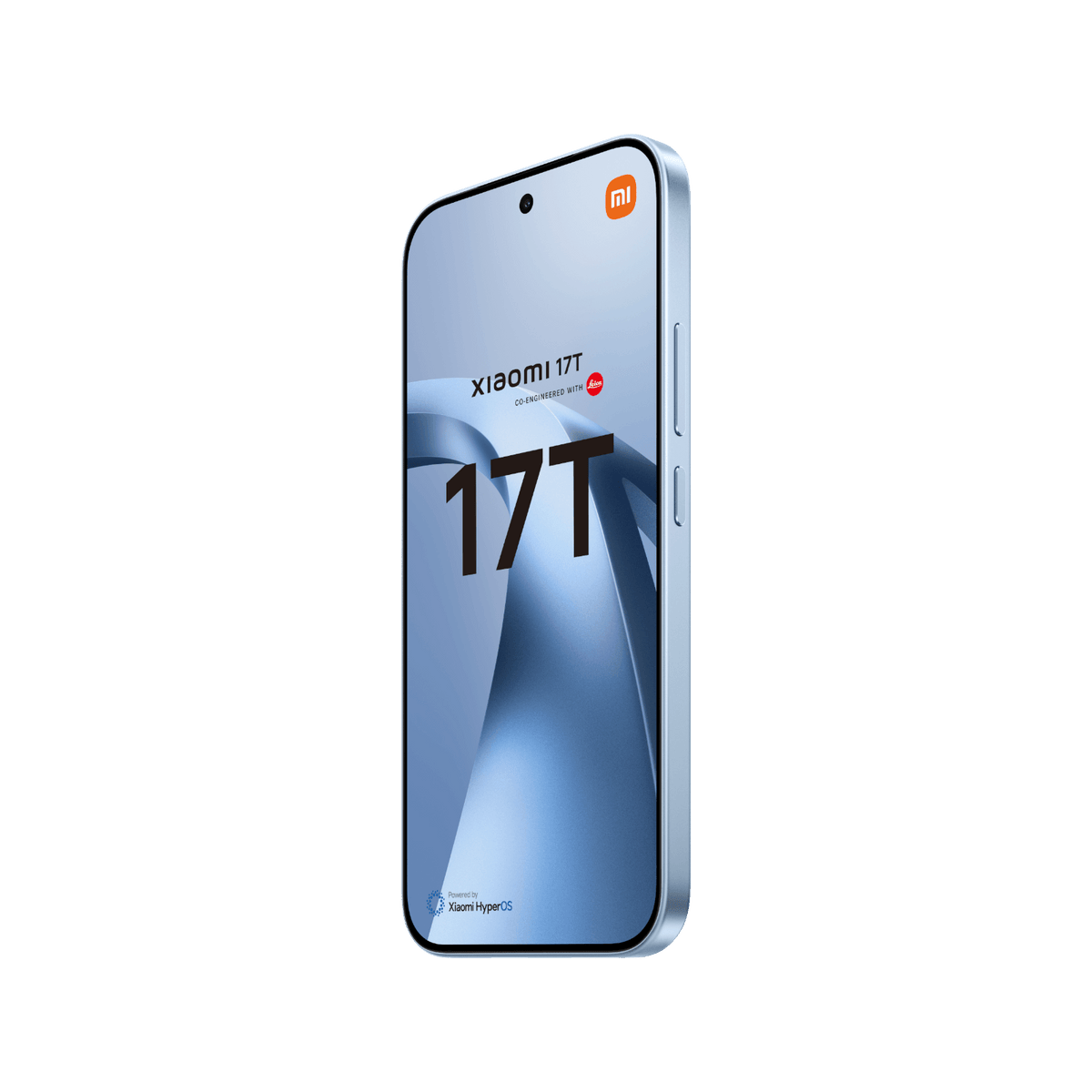 Telefon Xiaomi 17T Niebieski Przedni, prawy bok