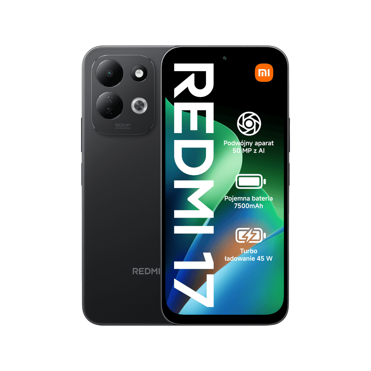 Smartfon Redmi 17 Czarny Przednia i tylna obudowa