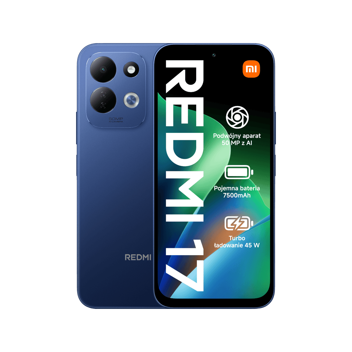 Smartfon Redmi 17 Niebieski, Przednia i tylna obudowa