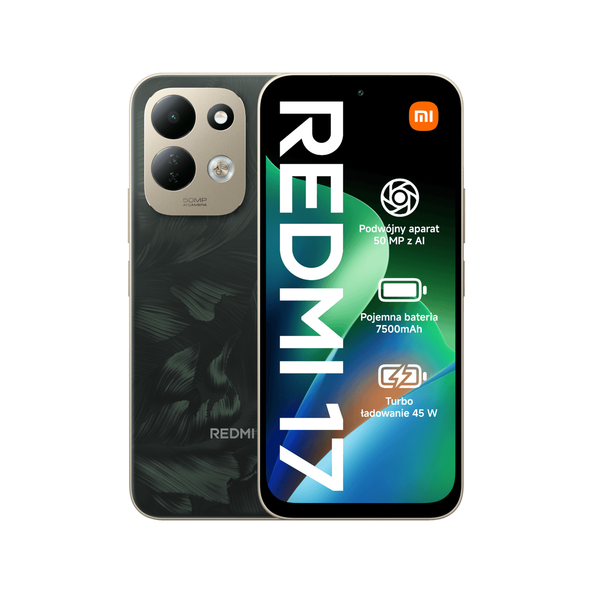 Smartfon Redmi 17 Zielony, Przednia i tylna obudowa