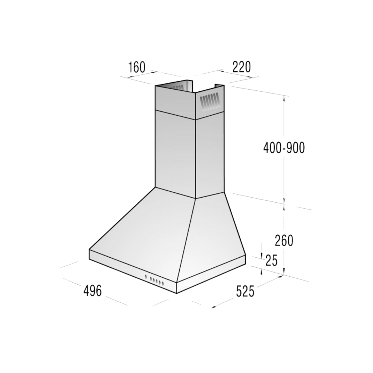 Okap kominowy Gorenje DKP 500 WH 50cm.