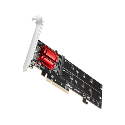 Kontroler AXAGON PCEM2-ND PCIe 2x NVMe M.2 SSD.