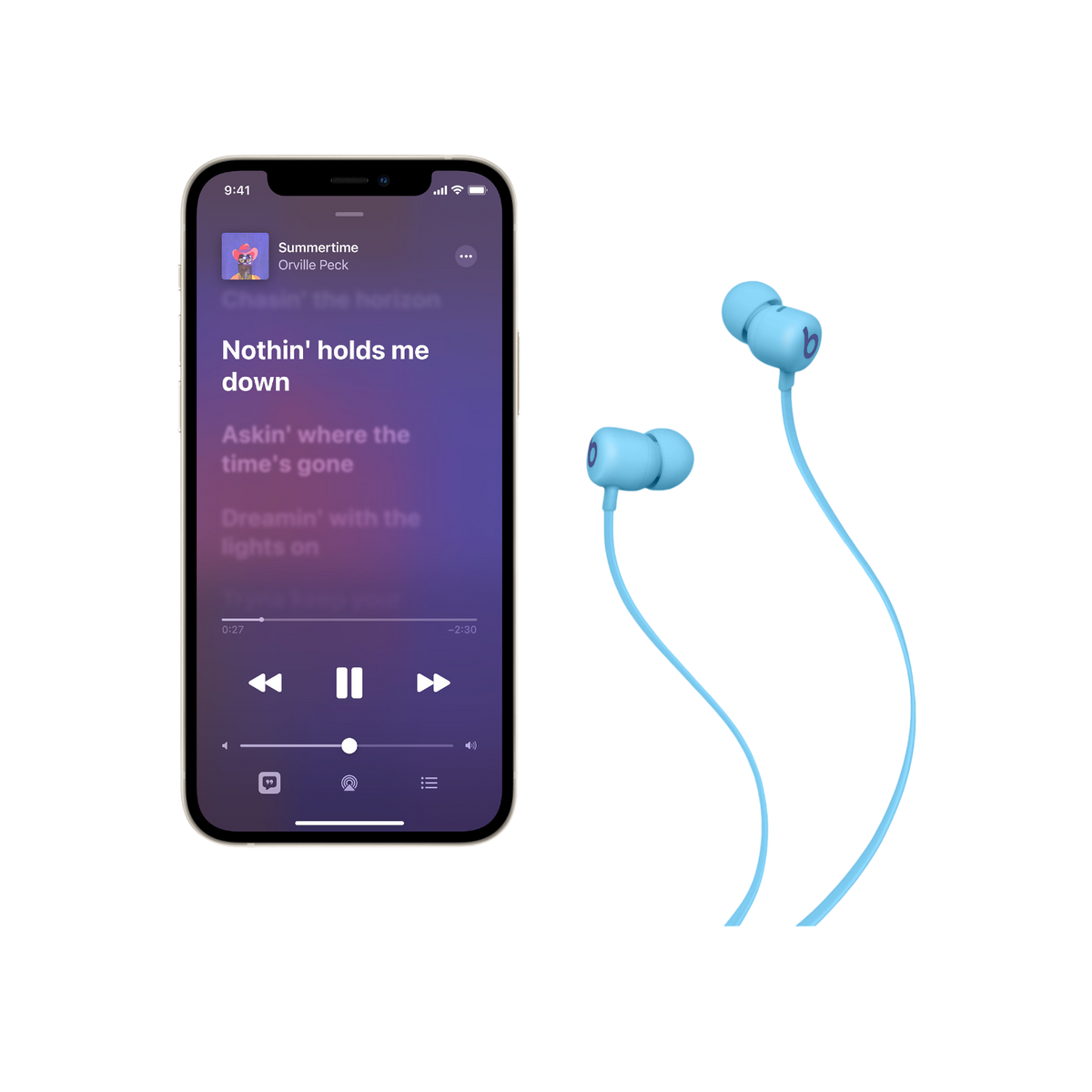 Słuchawki bezprzewodowe douszne Apple Beats Flex - Płomienny niebieski.
