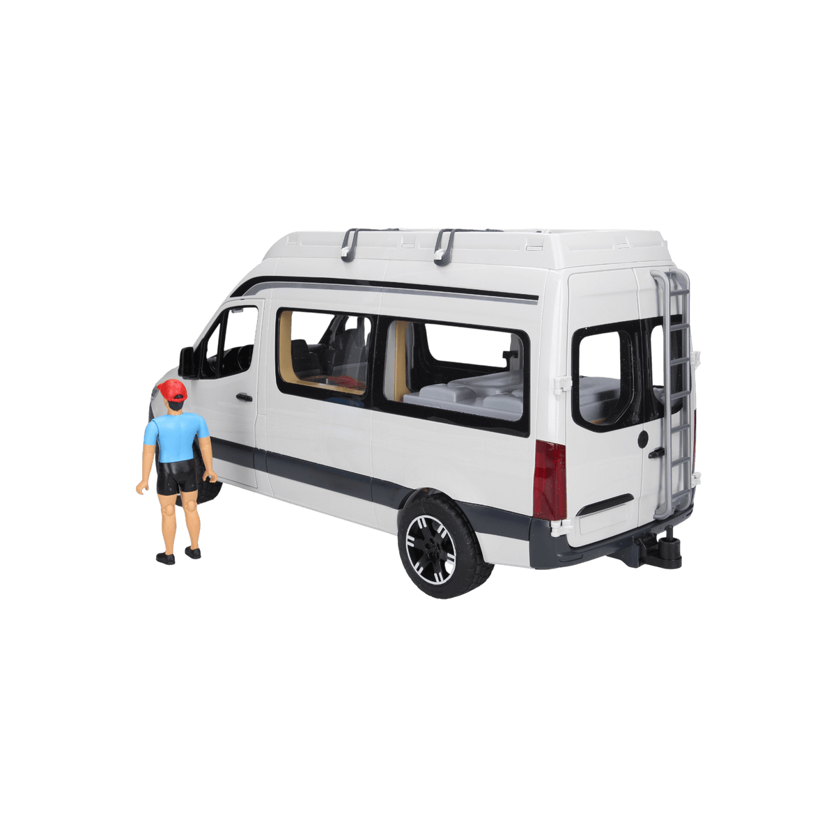 Kamper BRUDER Mercedes Sprinter z figurką i akcesoriami.