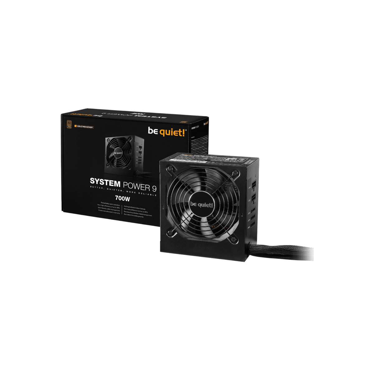 Zasilacz komputerowy Be quiet! System Power 9 CM 700W BN303 80 Plus Bronze.