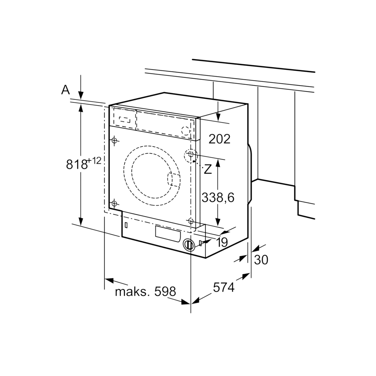 Pralka do zabudowy Bosch WIW28542EU 8kg 1400rpm.