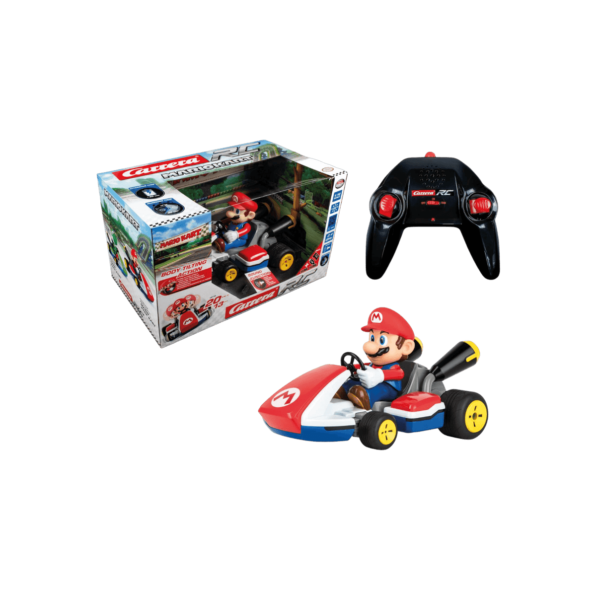 Zdalnie sterowany pojazd Carrera RC Mario Race Kart z dźwiękiem Licencja Nintendo.