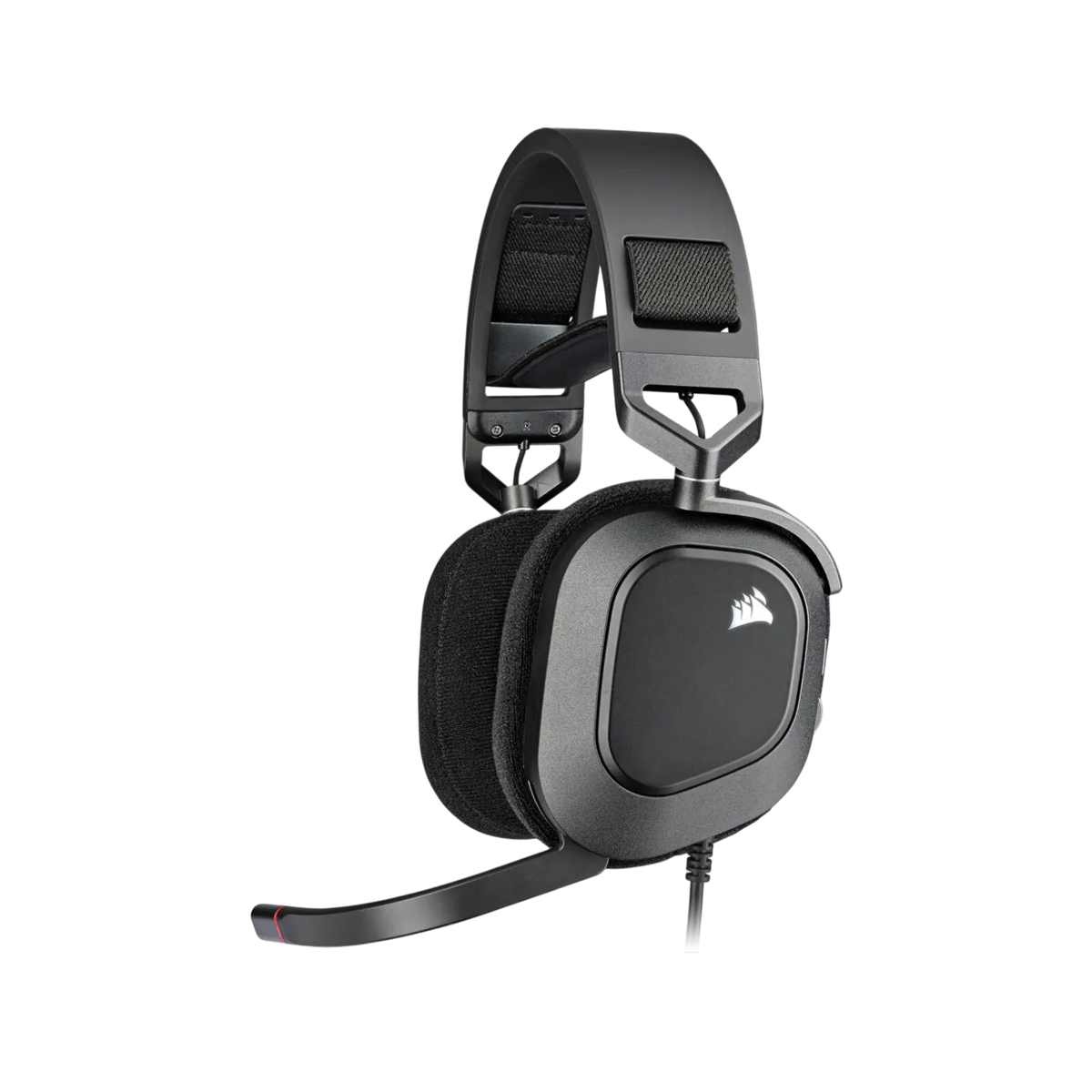 Słuchawki gamingowe przewodowe nauszne Corsair HS80 RGB USB Carbon.