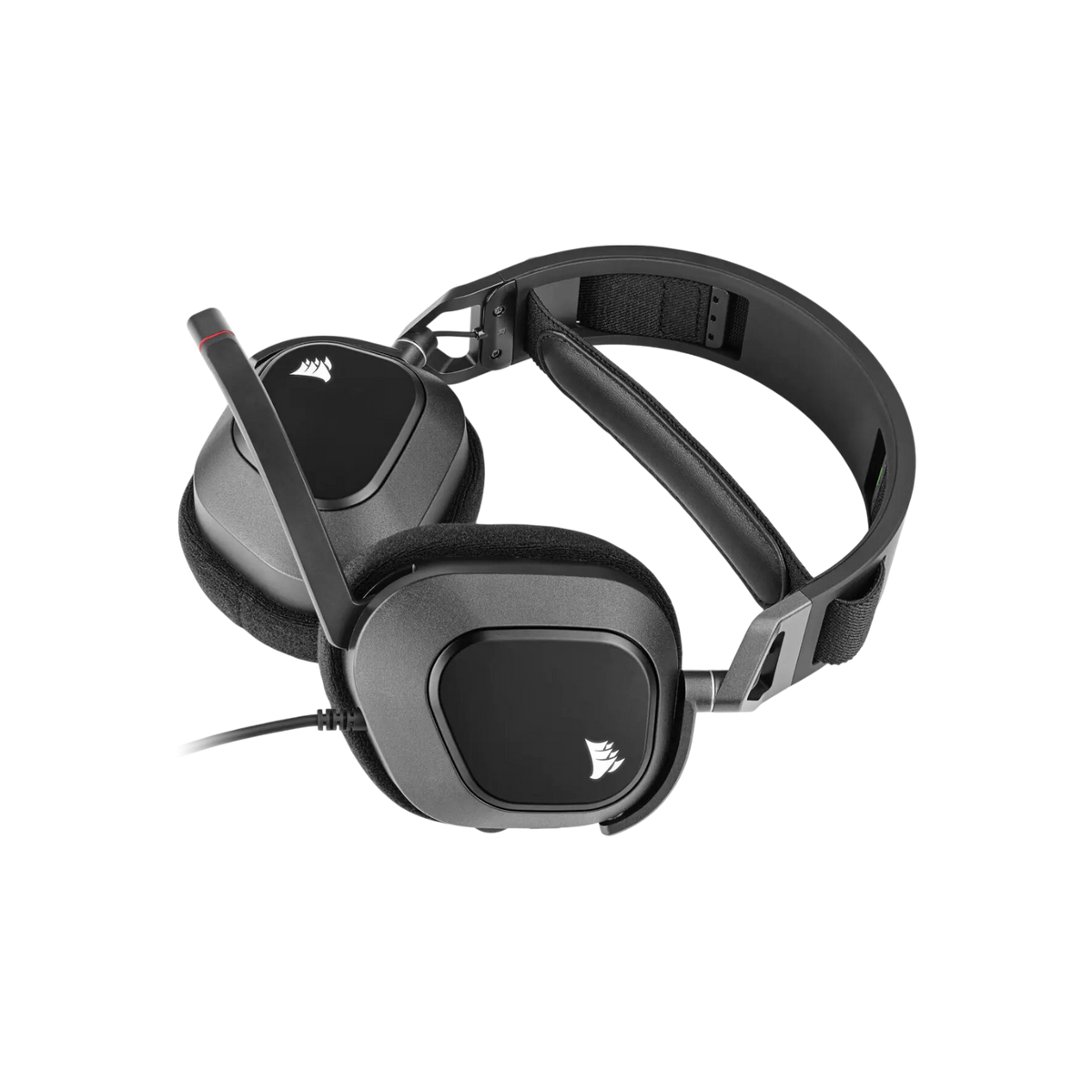 Słuchawki gamingowe przewodowe nauszne Corsair HS80 RGB USB Carbon.