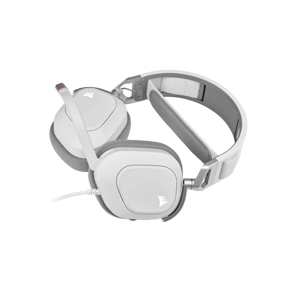 Słuchawki gamingowe przewodowe nauszne Corsair HS80 RGB USB Biały.