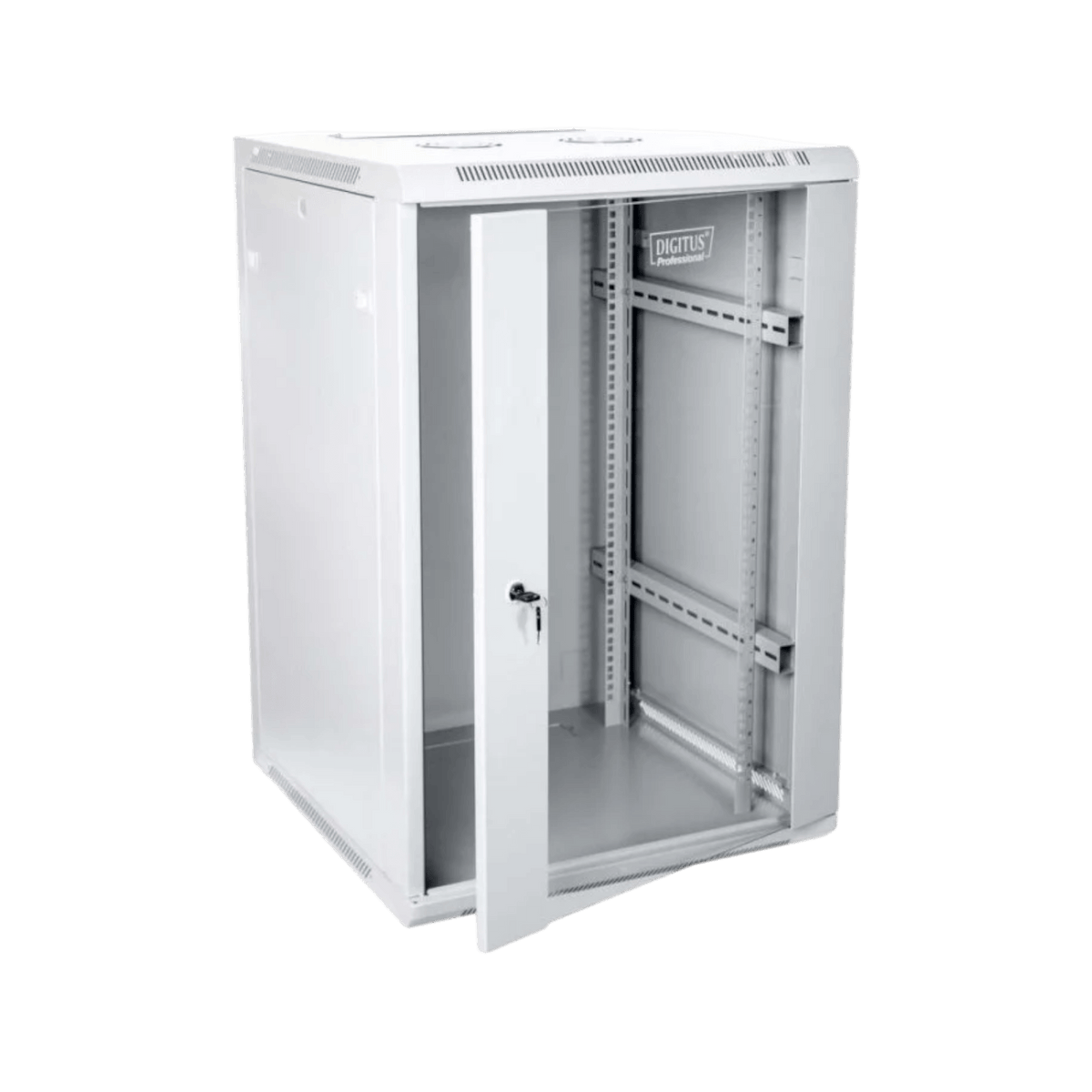 Szafa rack Digitus 19" 15U 600x600mm wisząca Drzwi szklane Szary.