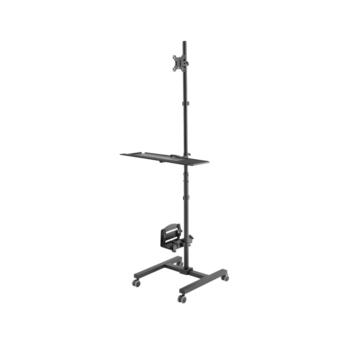 Mobilna stanowisko robocze z uchwytem na monitor, klawiaturę/mysz i komputer PC Digitus DA-90374.