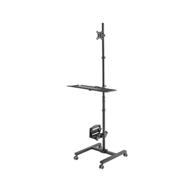 Mobilna stanowisko robocze z uchwytem na monitor, klawiaturę/mysz i komputer PC Digitus DA-90374.
